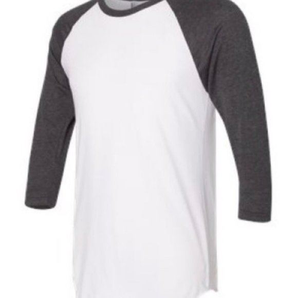 American Apparel Unisex 50/50 Raglan 3/4 Sleeve T-Shirt 2-Pack – Slim Fit Baseball Style